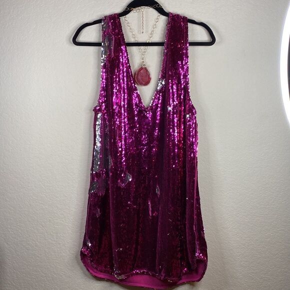 Fuchia Agate Stone, Pearls, & Gold Necklace - Picture 3 of 5